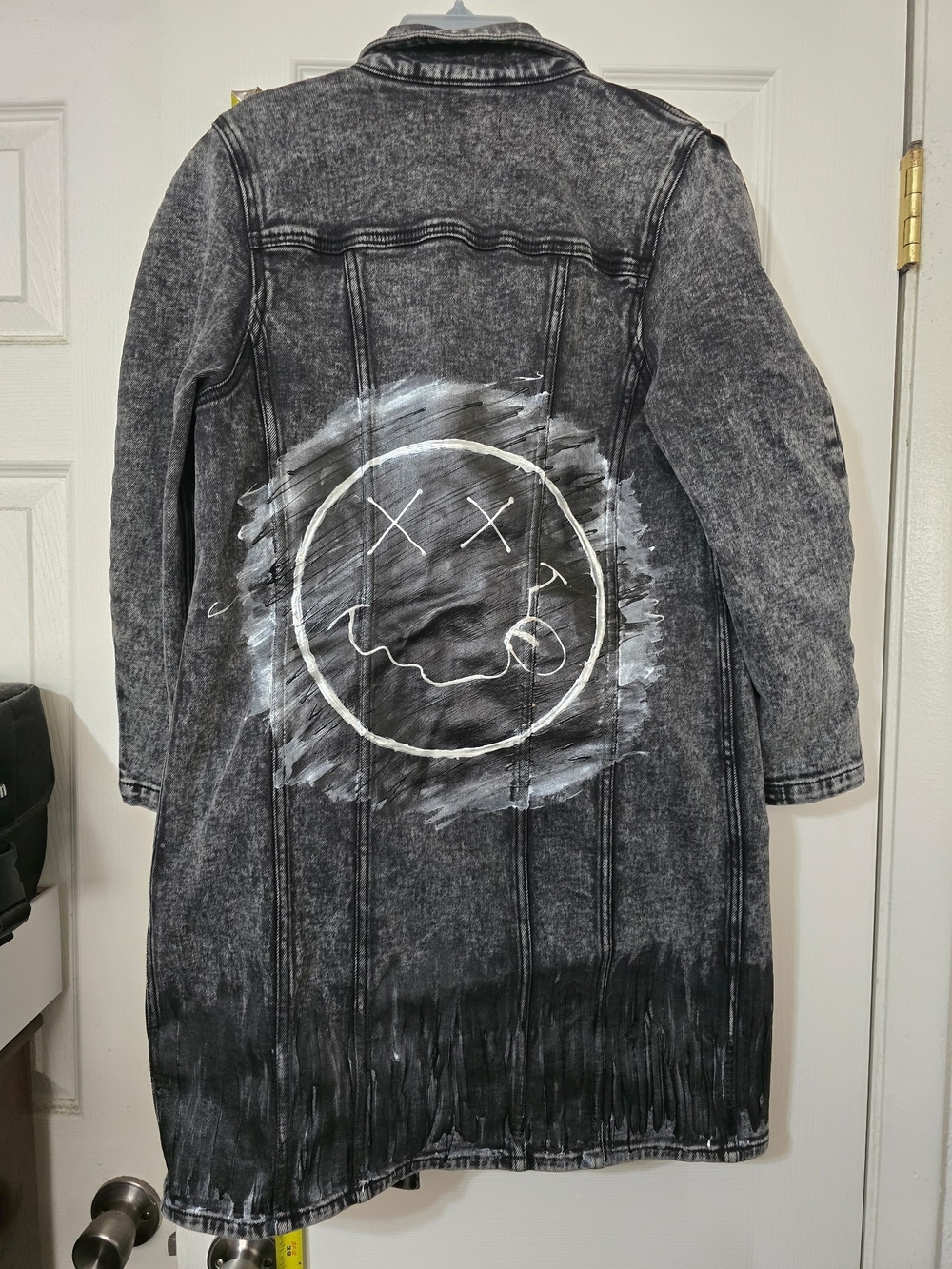 Customized 7 For All Man Kind Denim coat Dress Size Small Nirvana Smiley Face
